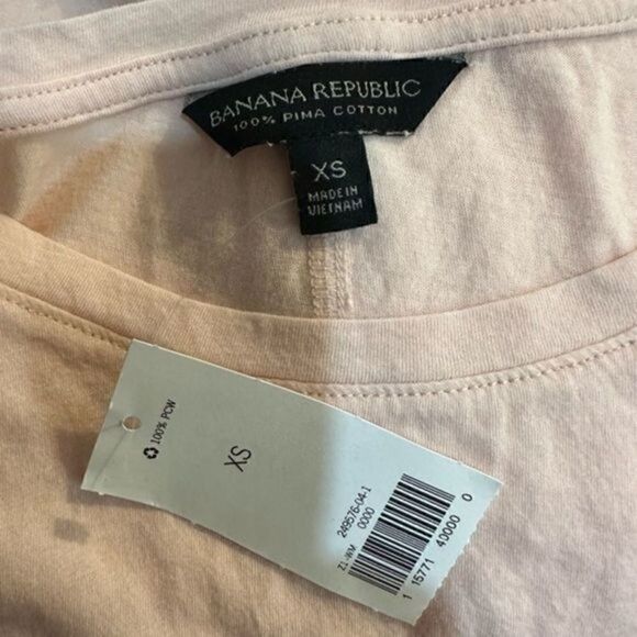 Banana Republic Pocket Tee Shirt XS Light Peach Pima Cotton NWT - Picture 5 of 6